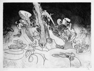 Roberto Sebastian Matta - Les Oh! Tomobiles: Five Prints (I; V; VII; VIII; and IX) (Sabatier 305; 309; 311-3)