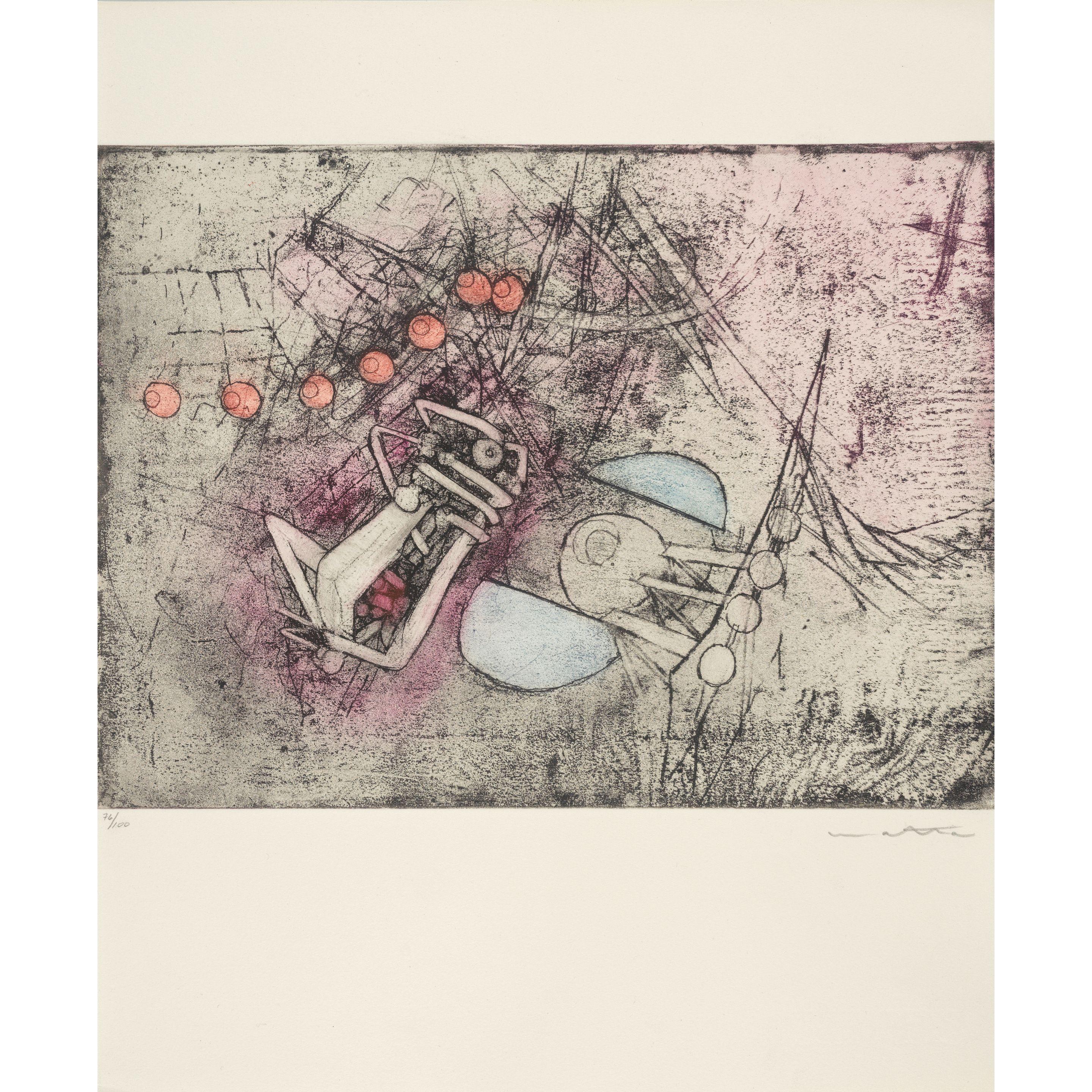 Roberto Sebastián Matta - Plates 6 and 13, from Come detta dentro vo significado (2 works)