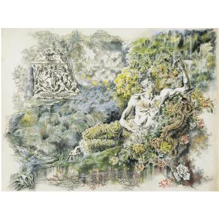 Robin Ironside - A Satyr Offering An Apple To A Spaniel