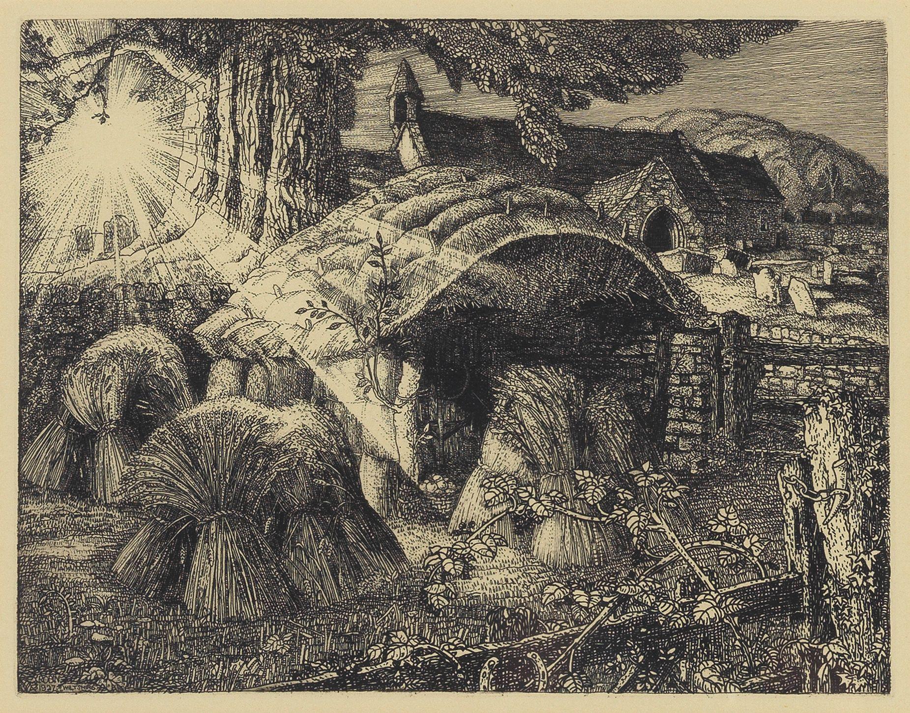 Robin Tanner - Christmas; Harvest Festival, from Twelve Etchings, 1974