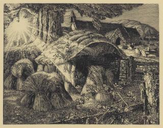 Robin Tanner - Christmas; Harvest Festival, from Twelve Etchings, 1974