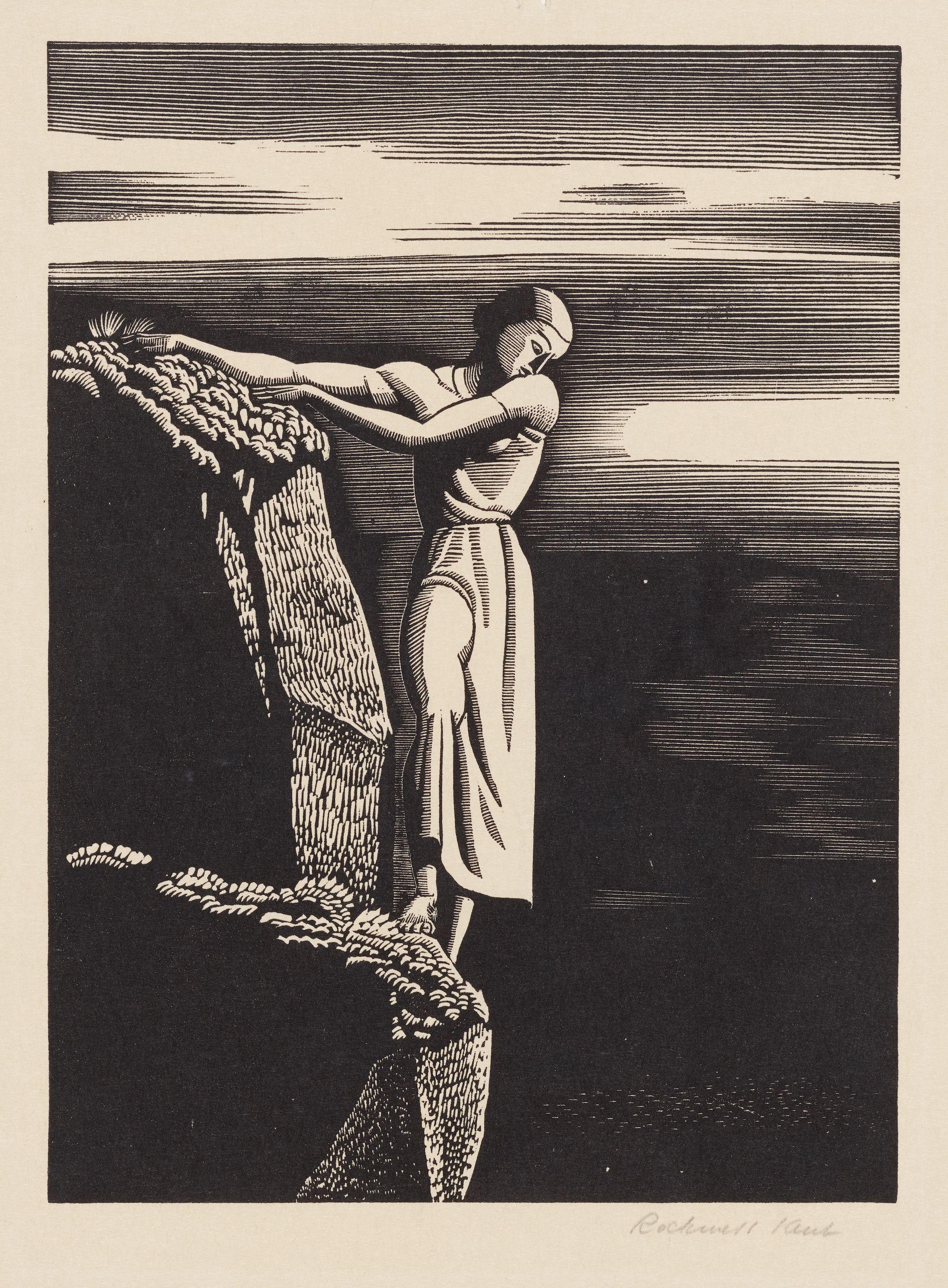 Rockwell Kent - Girl on a Cliff