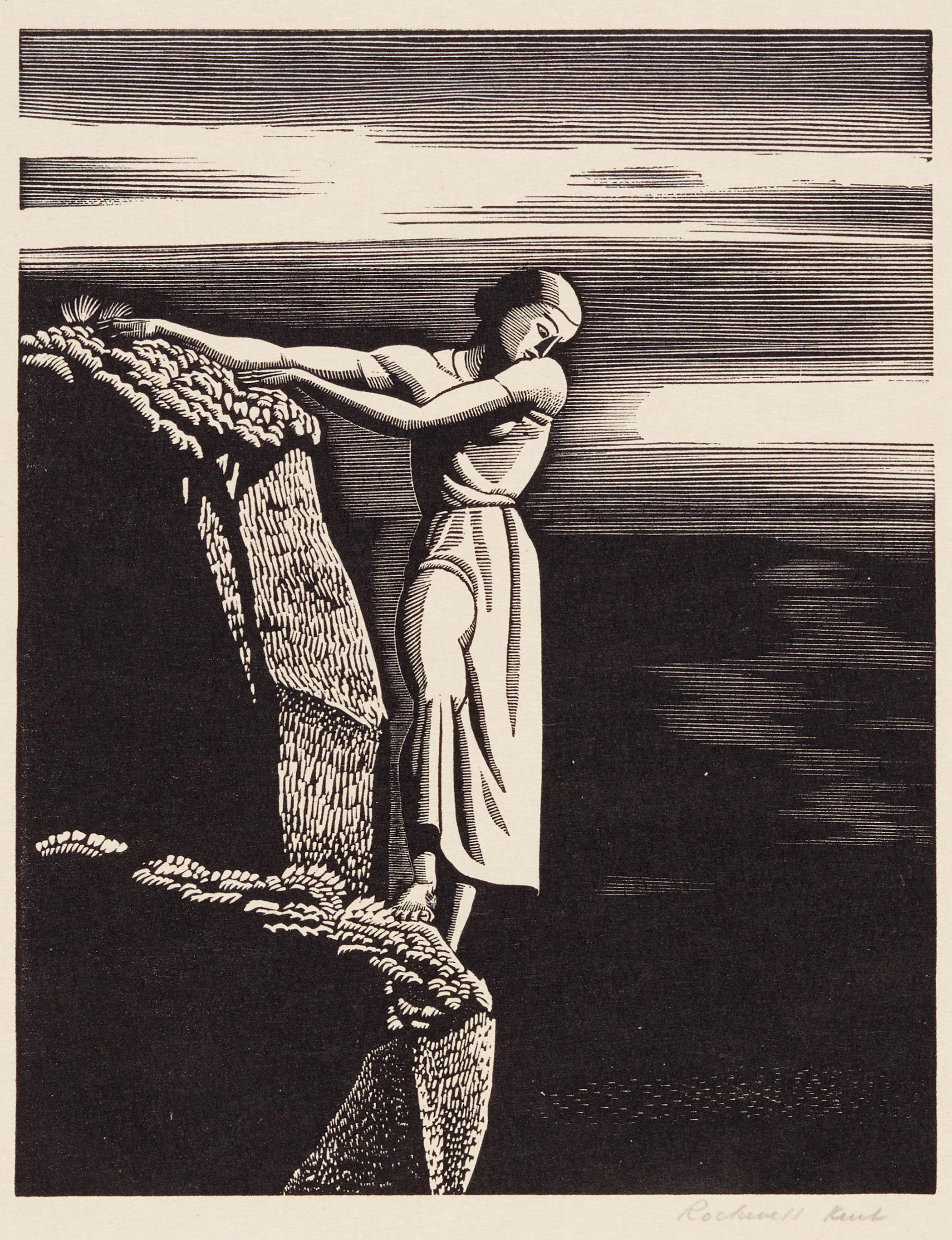 Rockwell Kent - Girl on Cliff