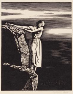 Rockwell Kent - Girl on Cliff