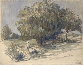 Roderic O\'Conor - Bretonne assise sous un arbre