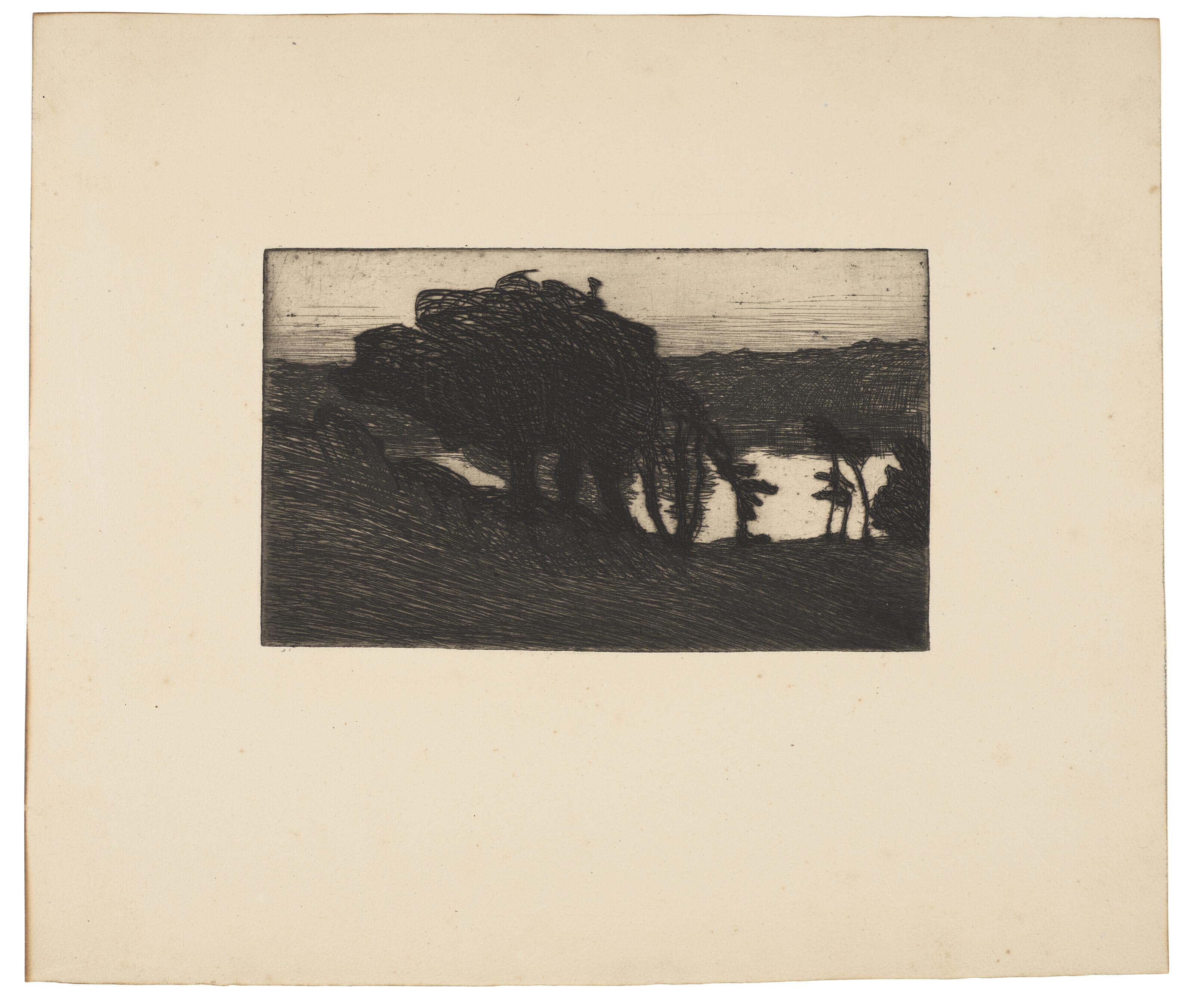 Roderic O\'Conor - Paysage avec des arbres sombres et une rivière