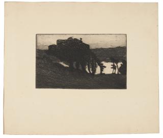 Roderic O\'Conor - Paysage avec des arbres sombres et une rivière