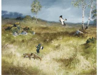 Rodger McPhail - Lapwings mobbing up a fox