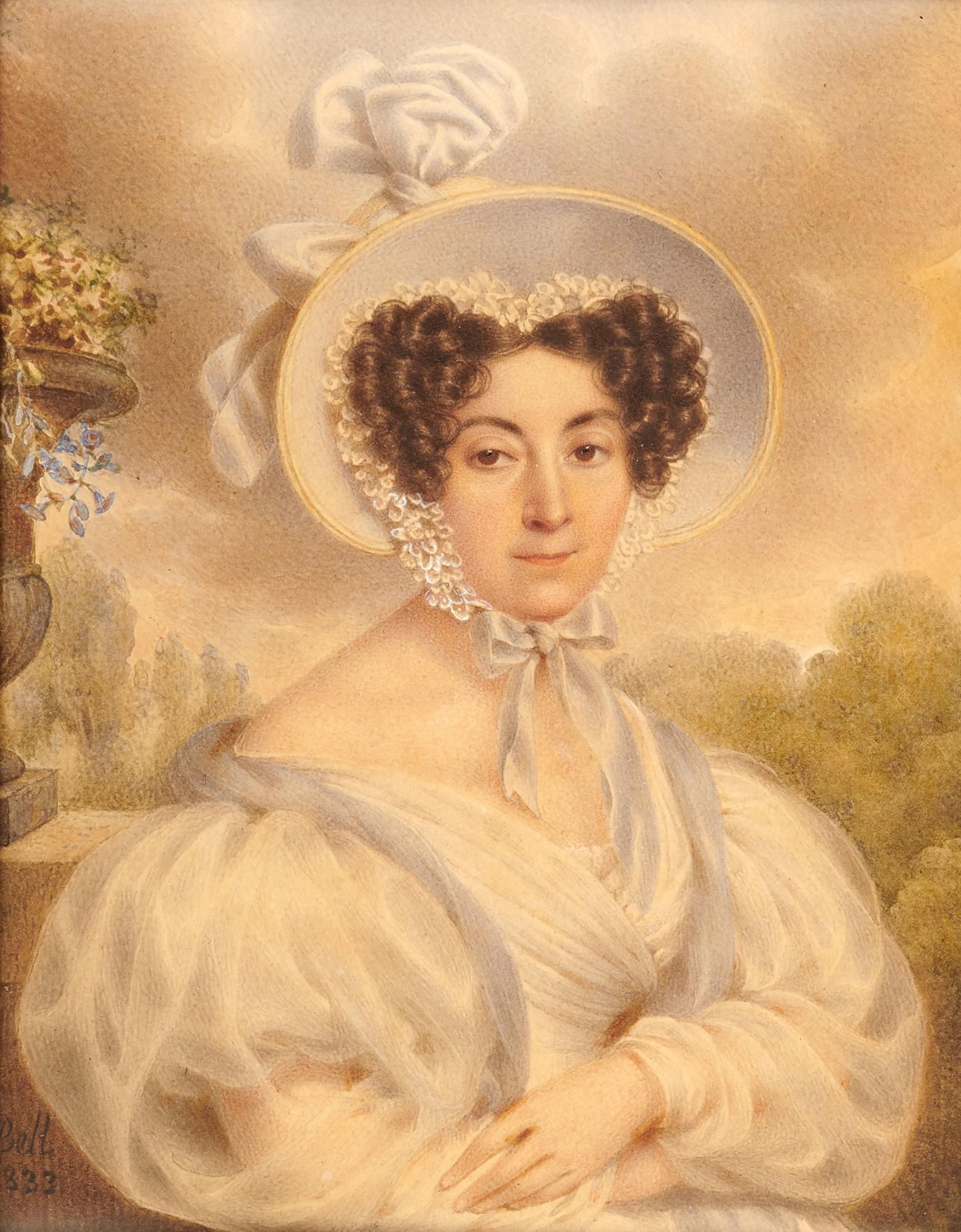 Rodolphe Bel - Portrait Of Alexandrine Boscary De Villeplaine (1786-1850), 1833