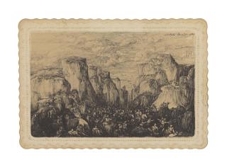 Rodolphe Bresdin - Bataille Dans Un Paysage Rocheux