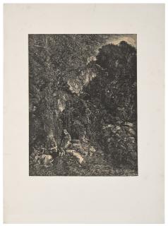 Rodolphe Bresdin - La Sainte Famille aux cerfs