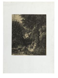 Rodolphe Bresdin - Le repos en Egypte à l\'âne baté