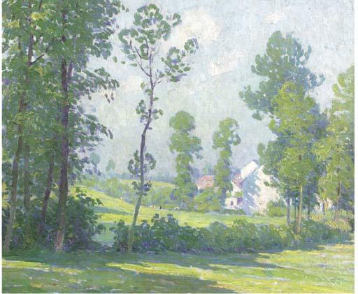 Rodolphe Paul Wytsman - Ferme blanche dans un paysage - Landscape with white farm house