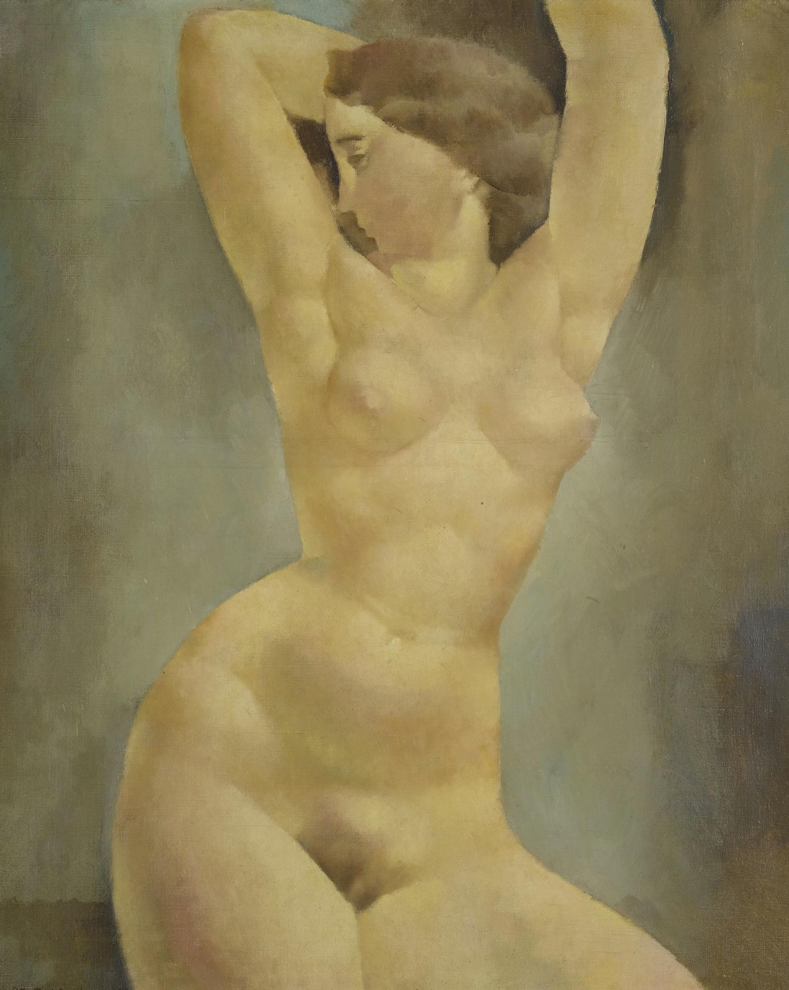 Rodolphe Théophile Bosshard - Femme Nue Aux Bras Levés