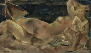 Rodolphe-Théophile Bosshard - Nu Féminin Avec Enfant À La Mer