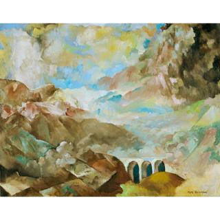 Rodolphe-Théophile Bosshard - Payasage Au Viaduc (Gryon) Landscape With Viaduct (Gryon)