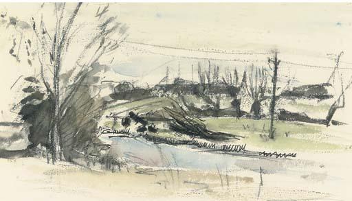 Rodrigo Moynihan, R.A. - View of The River Chelmer, Felsted, Essex