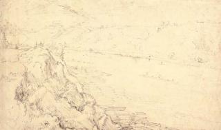 Roelandt Savery - A view of Prague with Saint Vitus\' Cathedral and the Belvedere in the distance, lumberjacks on rafts on the River Moldau to the right