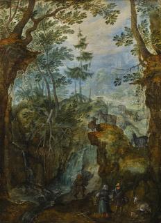 Roelandt Savery - Mountainous Landscape With Figures