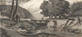 Roelant Roghman - Paysage Fluvial Animé De Personnages