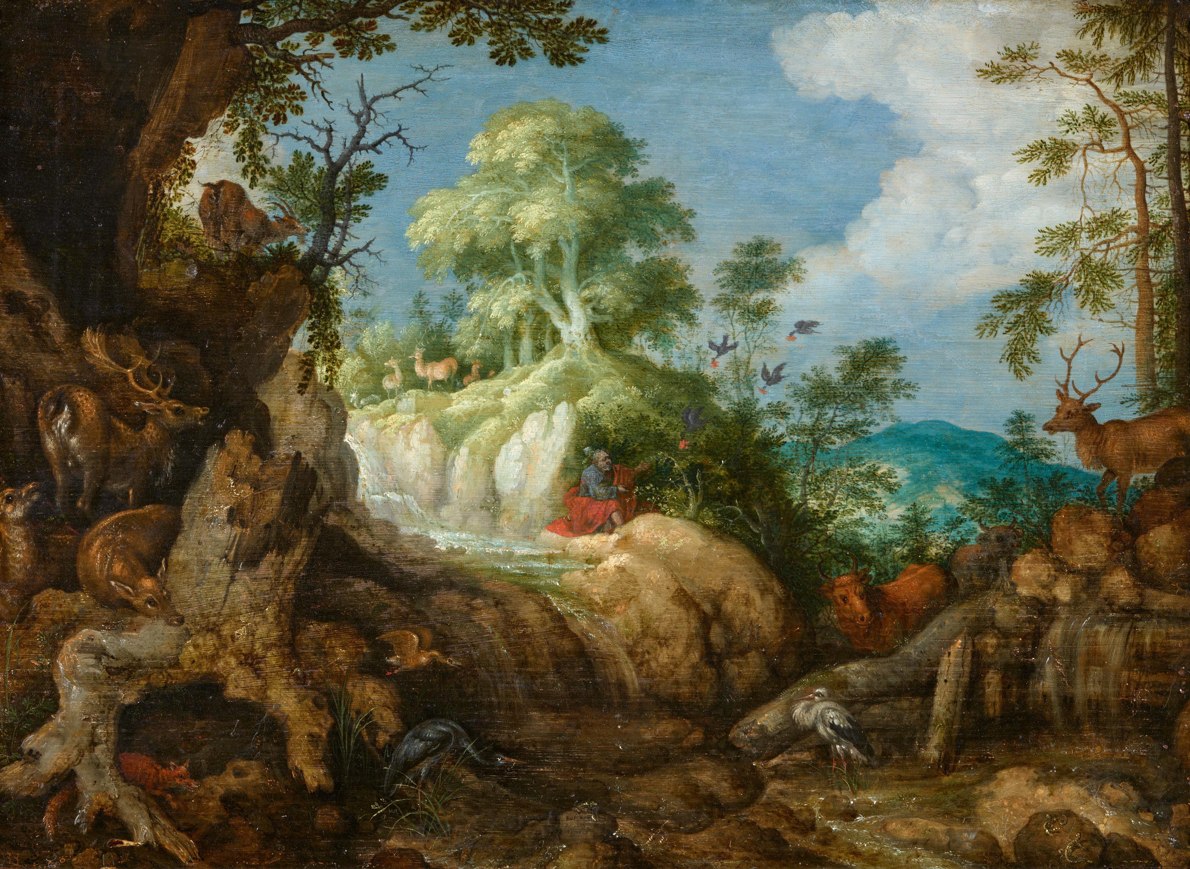 Roelant Savery - Landschaft mit Elias, von den Raben versorgt