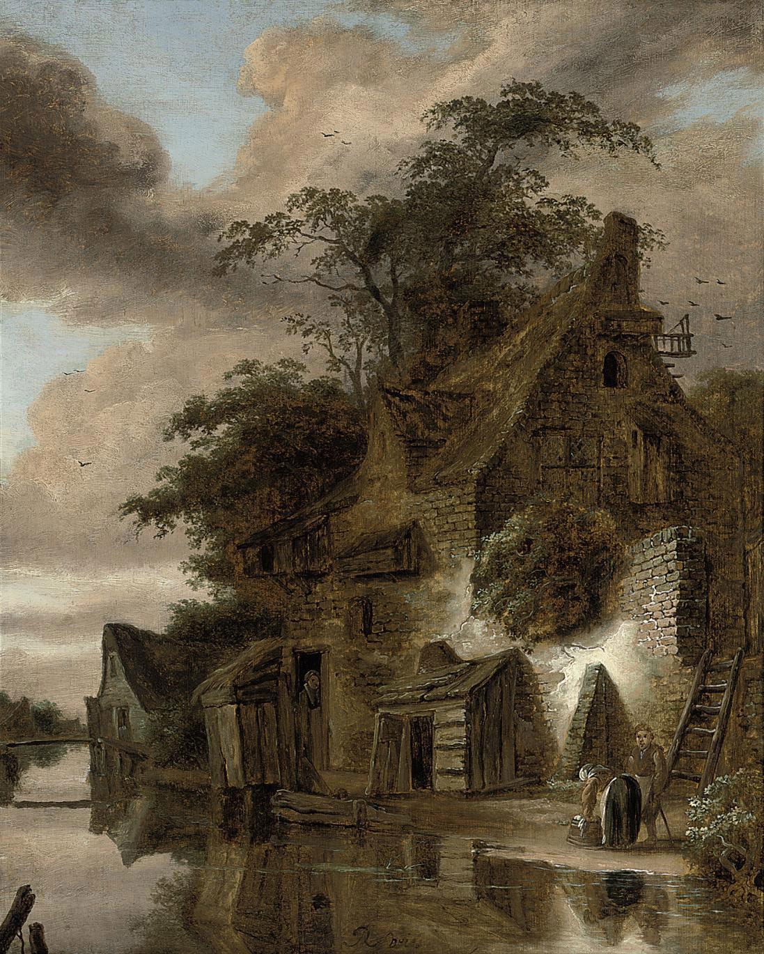Roelof Jansz. van Vries - A cottage by a river