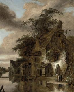 Roelof Jansz. van Vries - A cottage by a river