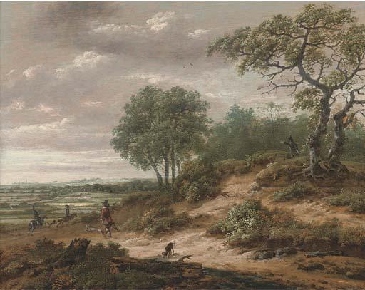 Roelof Jansz. van Vries - A Dune Landscape With Huntsmen