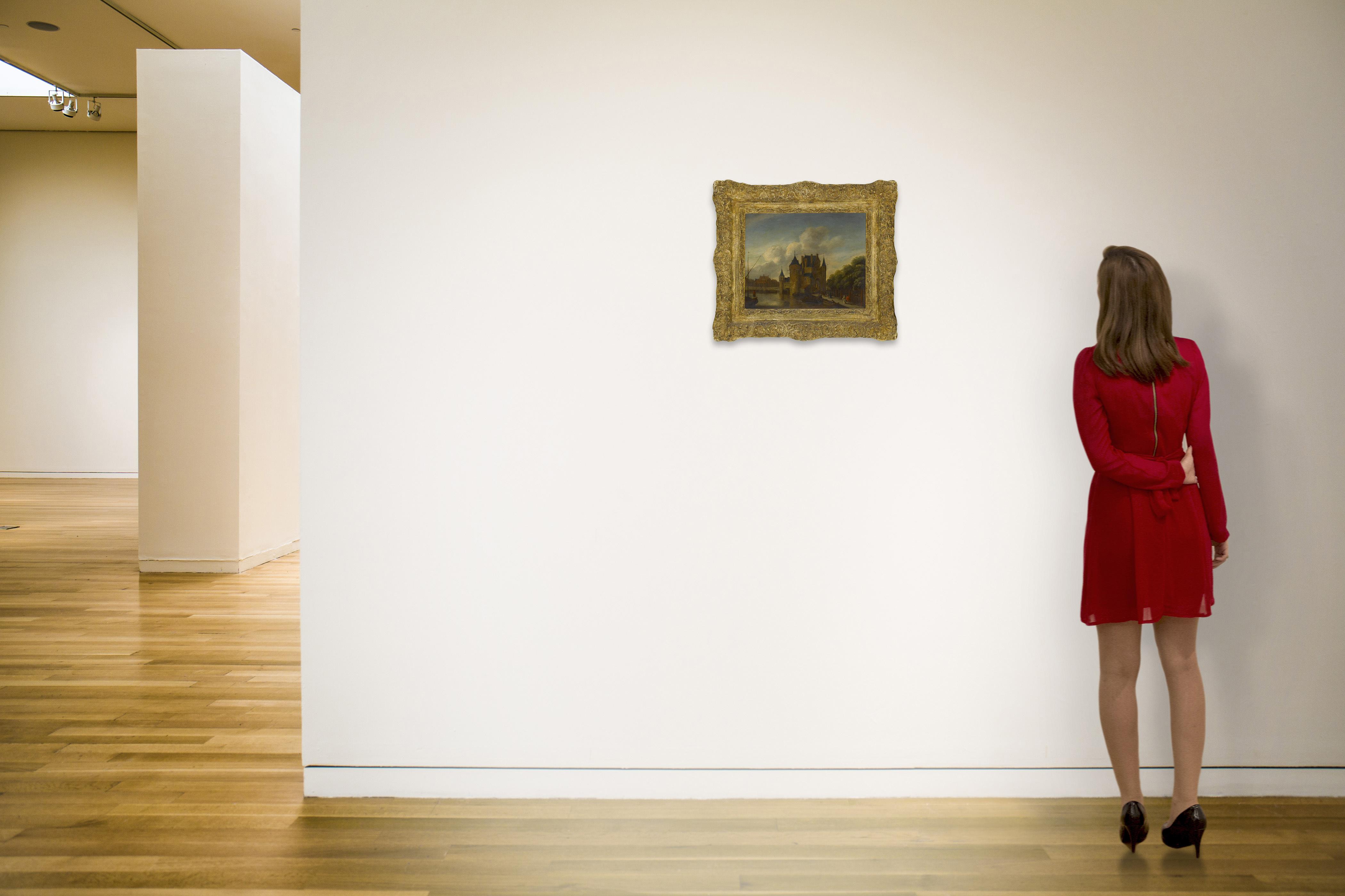 Roelof Jansz. Van Vries - Cityscape With A Fortified Entrance To A Town On A River