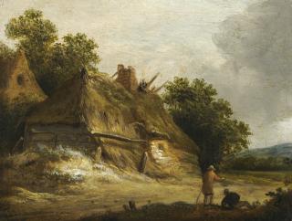 Roelof Jansz. Van Vries - Three Figures Passing Along A Road Before A Cottage; Two Figures Passing Along A Road Before A Cottage