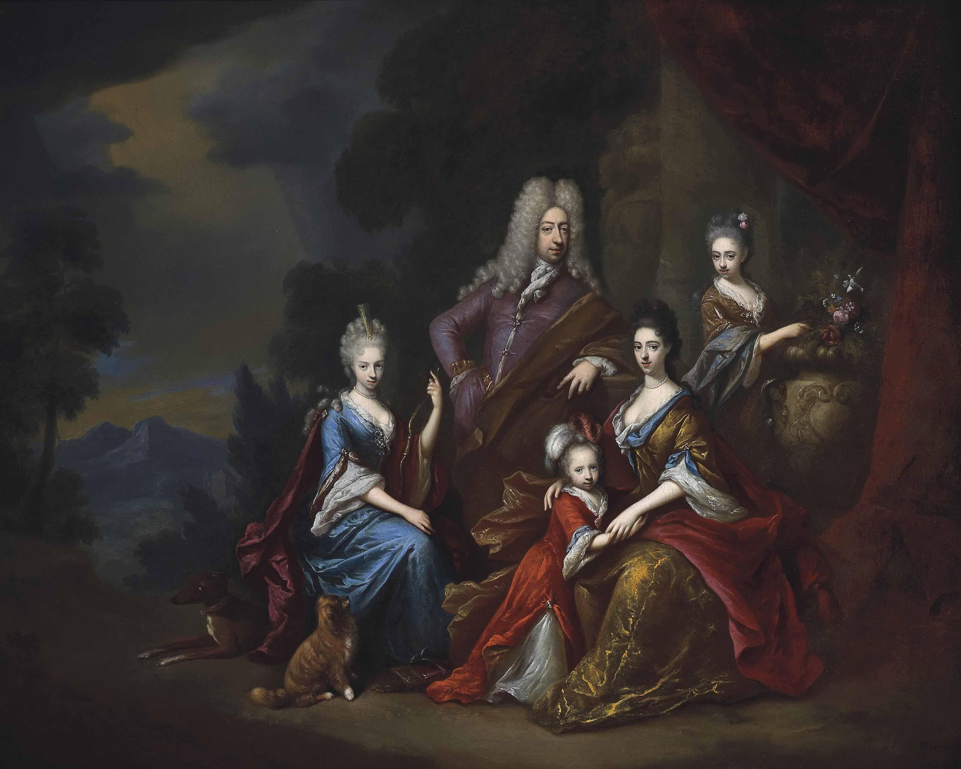 Roelof Koets II - A Family Portrait In A Landscape