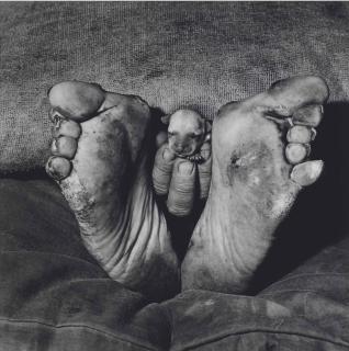 Roger Ballen - Puppy Between Feet, 1999