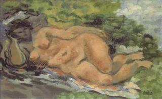 Roger Bissiere - Nu couché