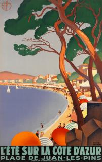 Roger Broders - L\'Ete Sur La Cote D\'Azur, Plm, Plage De Juan-Les-Pins