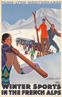 Roger Broders - Winter Sports In The French Alps. Plm. From Saint-Gervais To The Voza Pass By The Mont-Blanc Railway