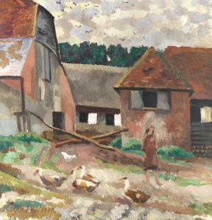 Roger Fry - Farmyard With Ducks at Charleston