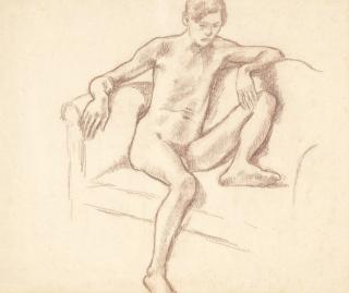 Roger Fry - Reclining male nude study