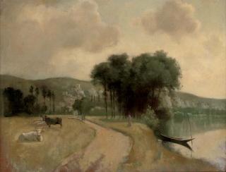 Roger Fry - River Scene, Punt in a Stream