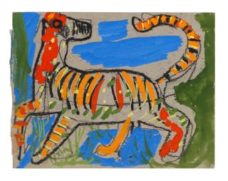 Roger Hilton - Christmas Card and Envelope card 14 x 18cm (5 1/2 x 7 1/16in); envelope 15.5 x 23cm (6 1/8 x 9 1/16in)