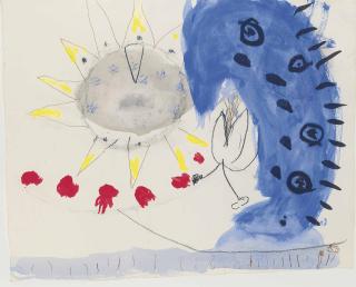 Roger Hilton - Composition with Sun and Blue Form