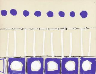 Roger Hilton - Untitled, blue and white