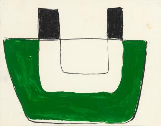 Roger Hilton - Untitled (Green, Black, White)