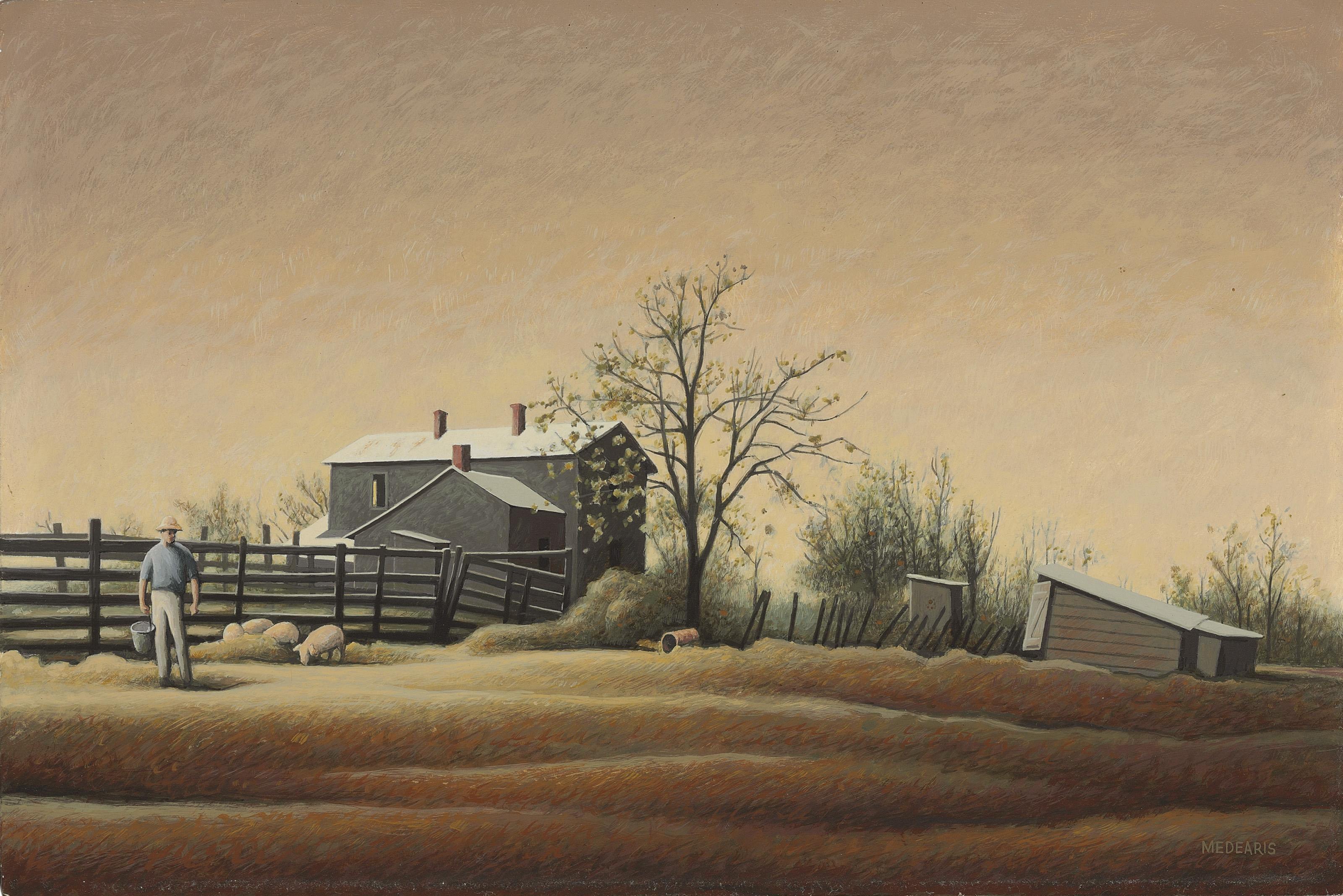 Roger Norman Medearis - Study For \'Early Chores\'