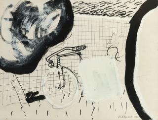 Roger Raveel - Fiets tegen tuinmuur - Bicycle against wall