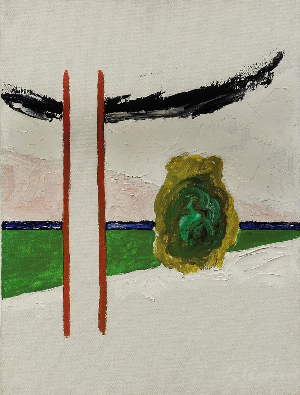 Roger Raveel - Landschap met afwezigheid van paal