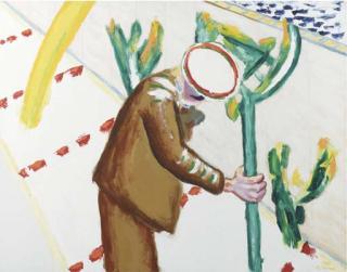 Roger Raveel - Vader plant een boompje in de witte ruimte van de aarde