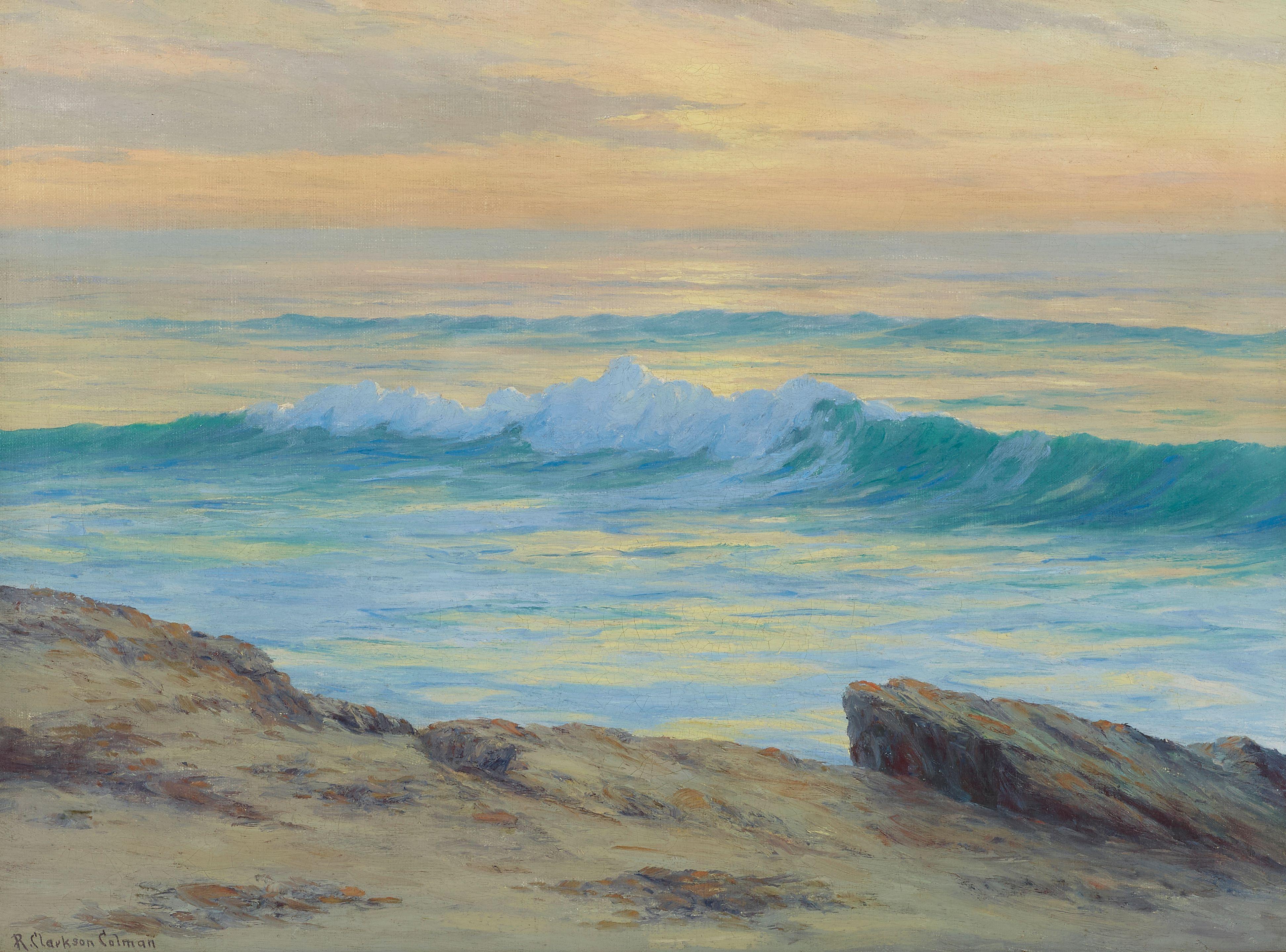 Roi Clarkson Coleman - Waves Breaking 22 x 30 in. framed 28 x 36 in.