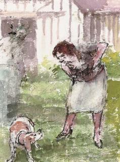 Roland Batchelor - A serious telling-off (recto) and study of a seated figure (verso)