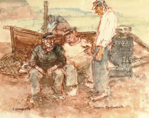 Roland Batchelor - Fishermen and Sidmouth