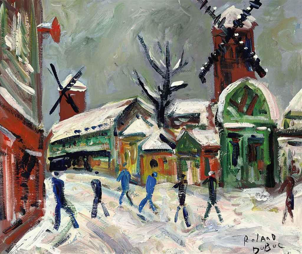 Roland Dubuc - Le Moulin Rouge sous la niege